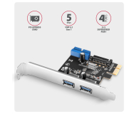 AXAGON Kontroler PCIe 2+2x port USB 3.2 GEN - 1317154 - zdjęcie 2